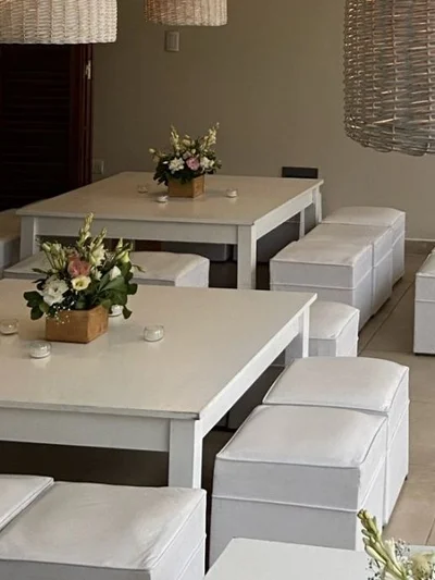 Mesa Blanca ratona 120x120